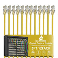3 Feet Cat6 Patch Cables, Solid Pure Copper Patch Cord, Cat 6 Ethernet Cable by CatBose