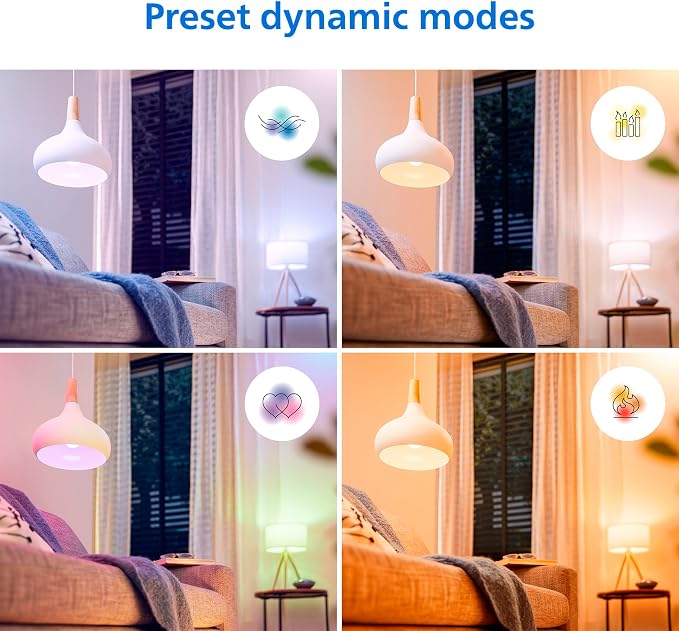 PHILIPS Smart LED Full Color Light Bulb 4-Pack, A19 60W 800LM E26 Indoor - Image 8