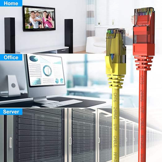 Cat6 Patch Cables 1.5 Feet, Cat 6 Ethernet Cable, 24AWG CCA Cord, UTP Network - Image 6