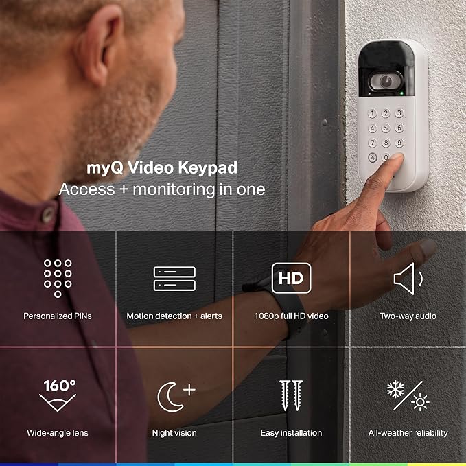 myQ Smart Access Starter Kit: Secure View™ 3-in-1 Smart Lock + Garage Door - Image 9