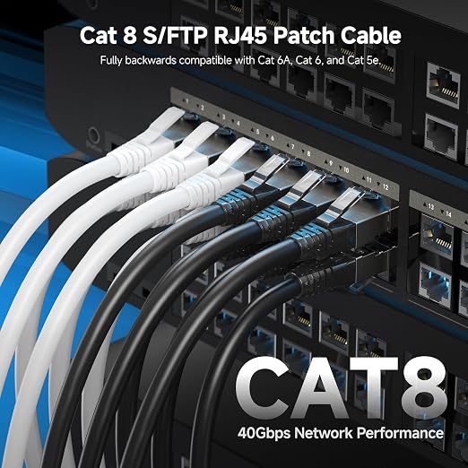 Cable Matters 2-Pack 40Gbps Shielded Cat 8 Ethernet Cable - 5ft - Image 2
