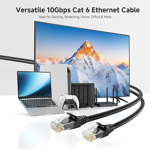 Cable Matters 10Gbps 5-Color Combo Snagless Cat 6 Ethernet Cable - 3ft - Image 2