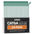 Everest Ultra Slim Cat6a Ethernet Patch Cables 1ft Green by EverestMediaSolutions