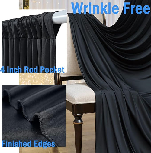 20ftx12ft Wrinkle Free Black Backdrop Curtains - Image 2