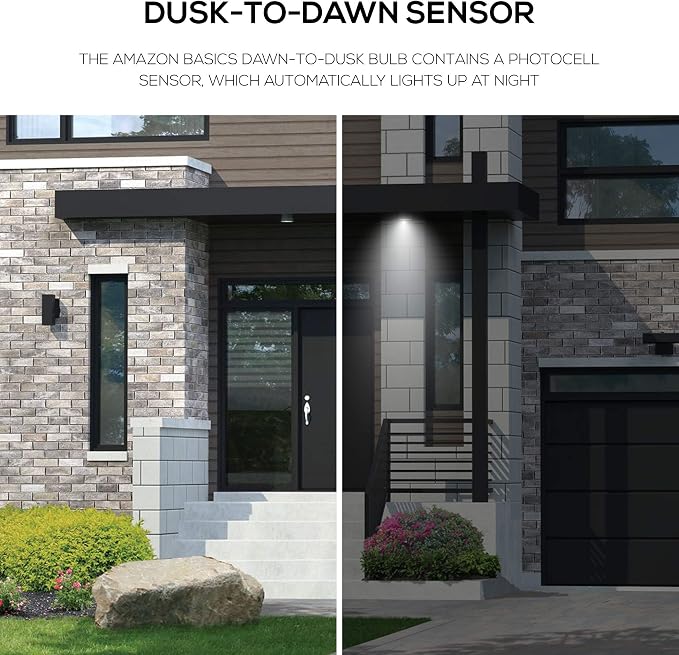 Amazon Basics A19 Dusk to Dawn Sensor LED Light Bulb, 60W Equivalent, 9W Energy - Image 6