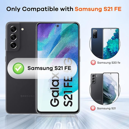 3+3 Pack for Samsung Galaxy S21 FE 5G Privacy Screen Protector & Phone Camera - Image 2