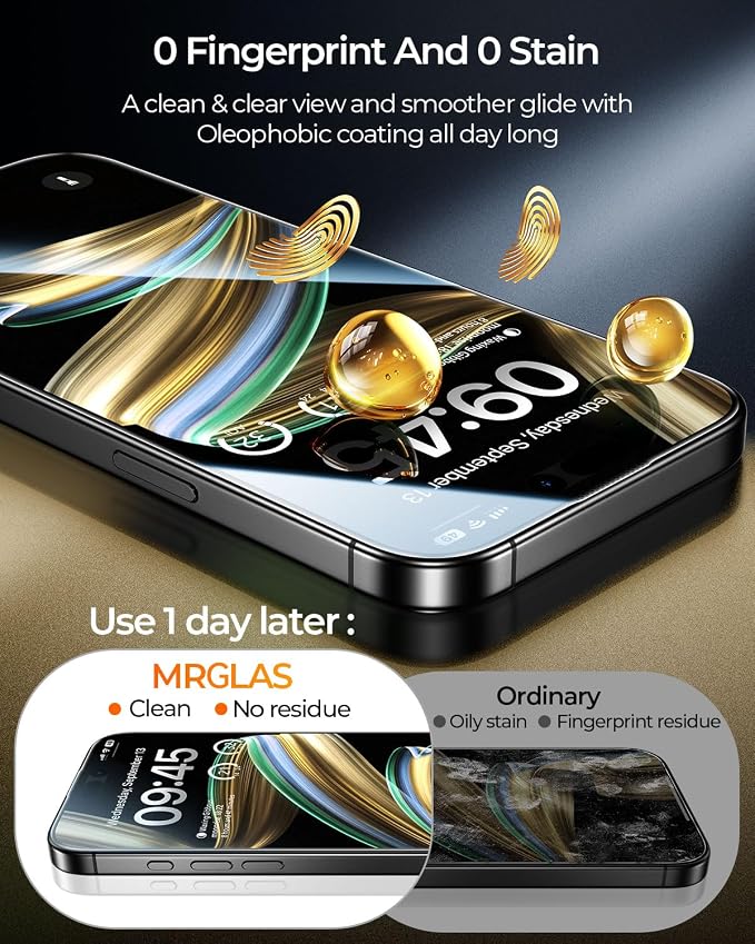 MRGLAS 4-Pack TOP 9H+ Glass for iPhone 15 Pro Max Privacy Screen Protector - Image 8