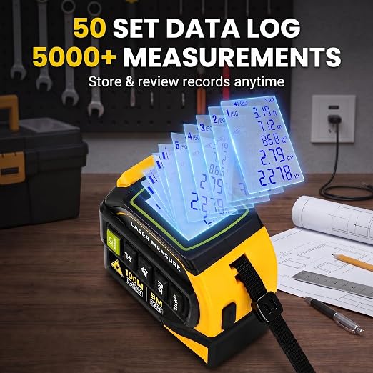 4-in-1 Digital Laser Tape Measure, 16FT Tape, 328FT Distance Meter | 33FT - Image 5