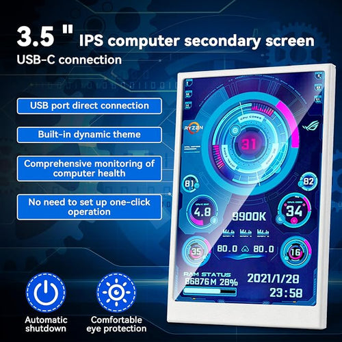 3.5 Inch IPS USB Mini Screen No Installation AIDA64 Pc Case Screen Computer - Image 2