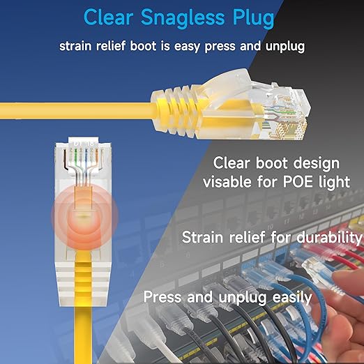 Cat6a Slim Ethernet Patch Cable 1 ft, Cat6a Patch Cable - Image 4