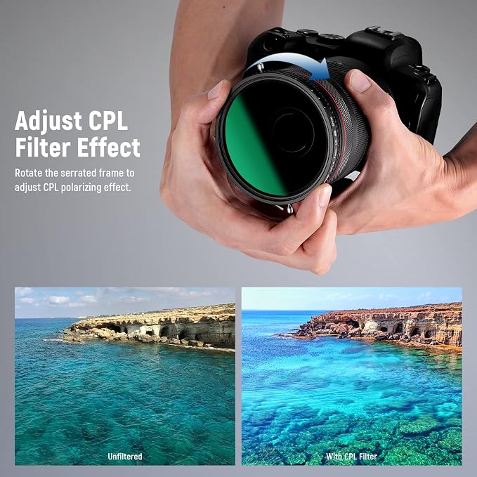 NEEWER 2 in 1 67mm Variable ND Filter ND2–ND32&CPL Filter No X Cross/30 Layer - Image 5