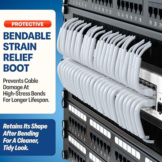 Everest Ultra Slim Cat6a Ethernet Patch Cables 2ft White - Image 3