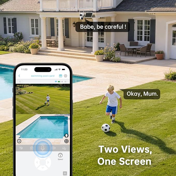 SEHMUA Dual-Lens Solar Security Cameras Wireless Outdoor, 2 Pack, 2K+2K Dual - Image 7
