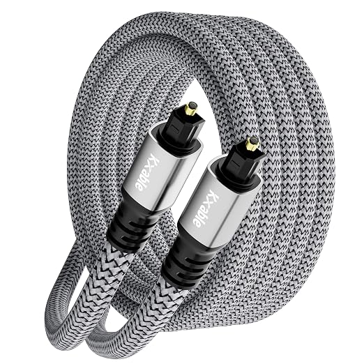 Kxable Optical Audio Cable 10 FT, Digital Audio Cable, Toslink Fiber Optic Cord by Kxable