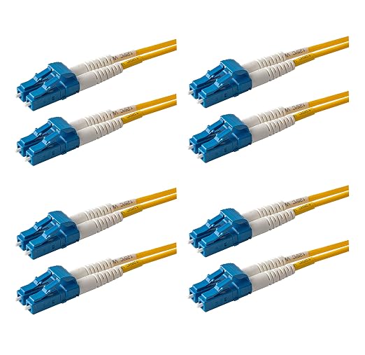 SpeedyFiberTX – 4-Pack 0.20 Meter LC to LC Fiber Patch Cable, Corning SMF-28 by SpeedyFiberTX