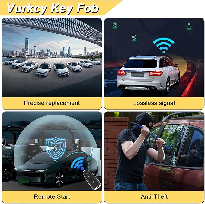 Vurkcy Key Fob Keyless Entry Remote Compatible - Image 8