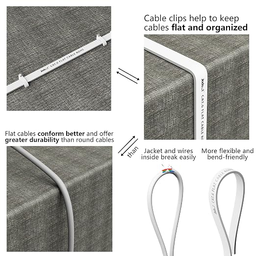 Jadaol Cat 6 Ethernet Cable 40 ft, 10Gbps Support Cat8 Cat7 Network, Flat RJ45 - Image 5