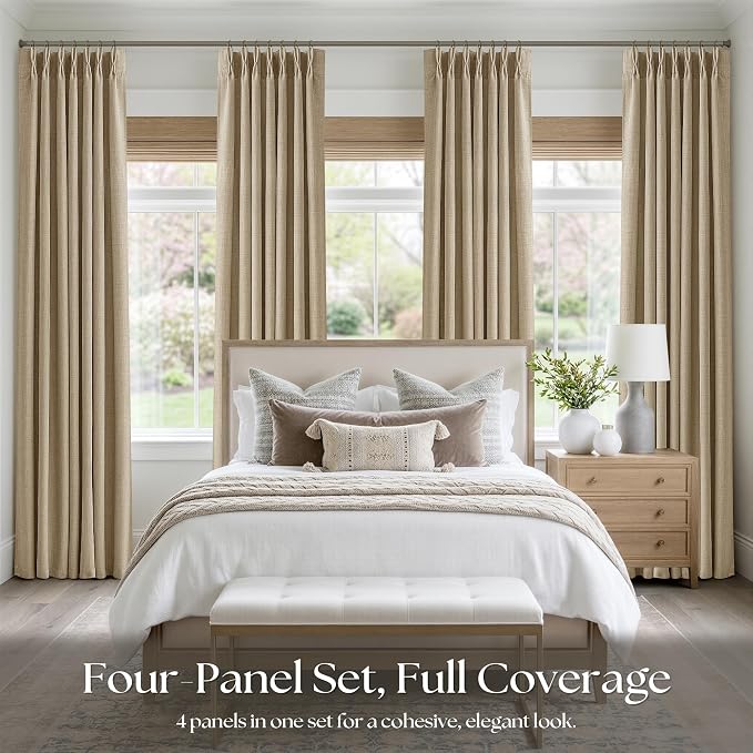 Burlywood Birch Linen Pinch Pleated 92 Inch Curtains - Image 6