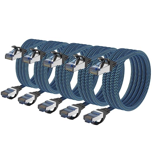 Cat8 Ethernet Cable 3 ft 5 Pack, High Speed 40Gbps 2000MHz, Compatible by CABNEER