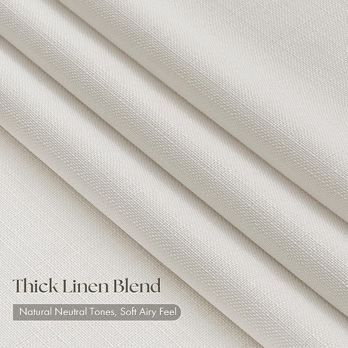 Pinch Pleated Natural Linen Sheer Living Room Curtains 100 Inches Long 4 Panels - Image 3