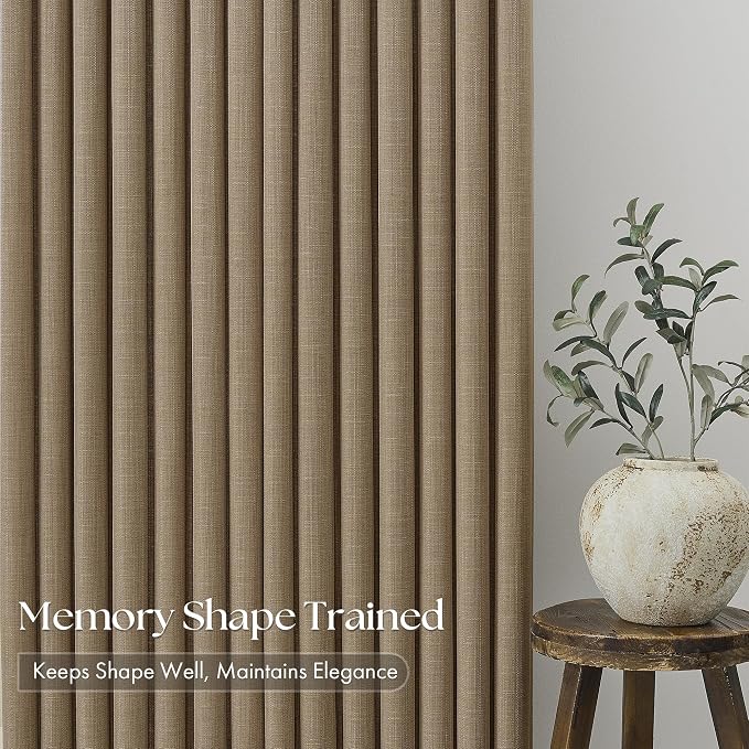120 Inch Extra Long Light Brown Curtains - Image 3