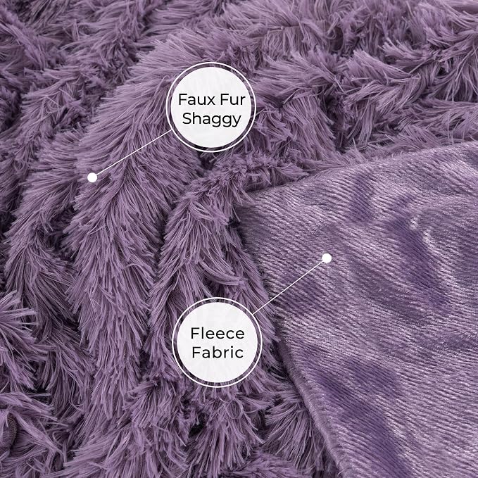 Tuddrom Decorative Extra Soft Fuzzy Faux Fur Throw Blanket 50" x 60", Solid - Image 6