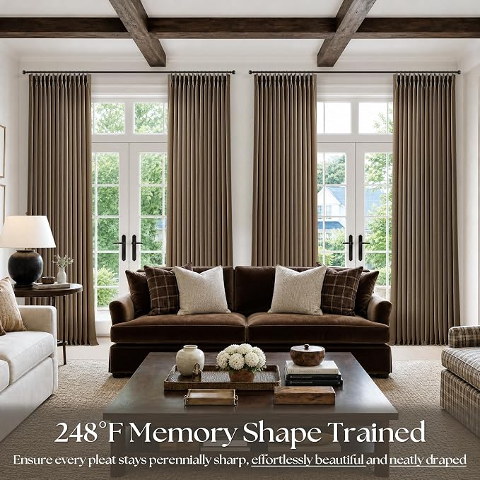 120 Inch Extra Long Dark Brown Curtains - Image 7