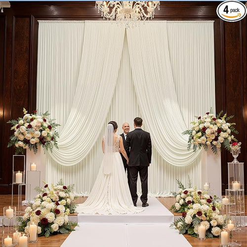20ft x 15ft Ivory Backdrop Curtains by CO-AVE