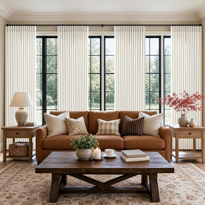 Natural Linen Pinch Pleated 86 Inch Long Curtains by Twodrapes