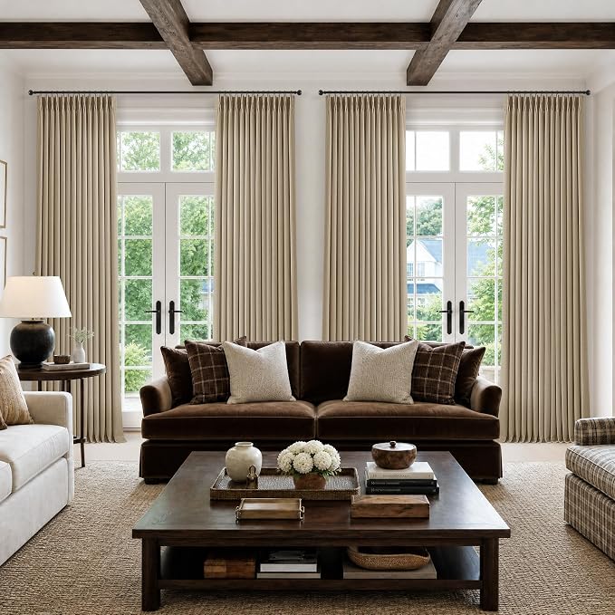 Burlywood Birch Linen Pinch Pleated 96 Inch Curtains - Image 8