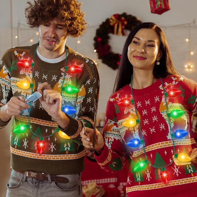 Blowata 24PCS Christmas Light Necklace, 3 Glow Modes Christmas Party Favors - Image 4