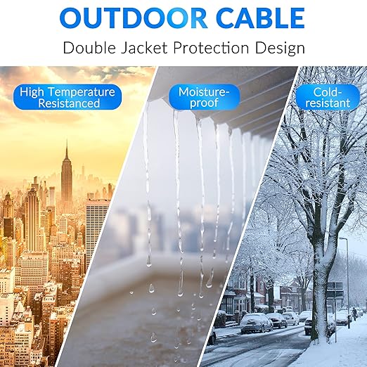 Cat5e Outdoor Ethernet Cable 350 Feet, Cat 5e Heavy Duty Internet Network LAN - Image 4