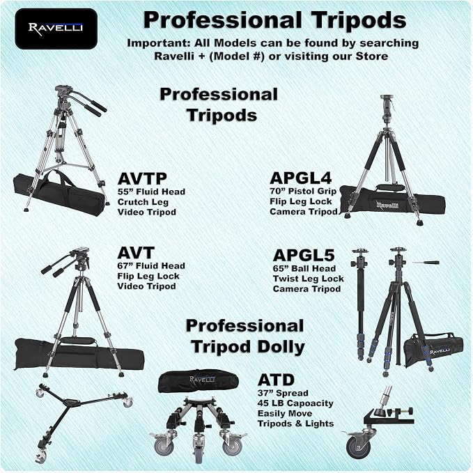 Ravelli APLT6 72" Light Weight Aluminum Tripod, - Image 9