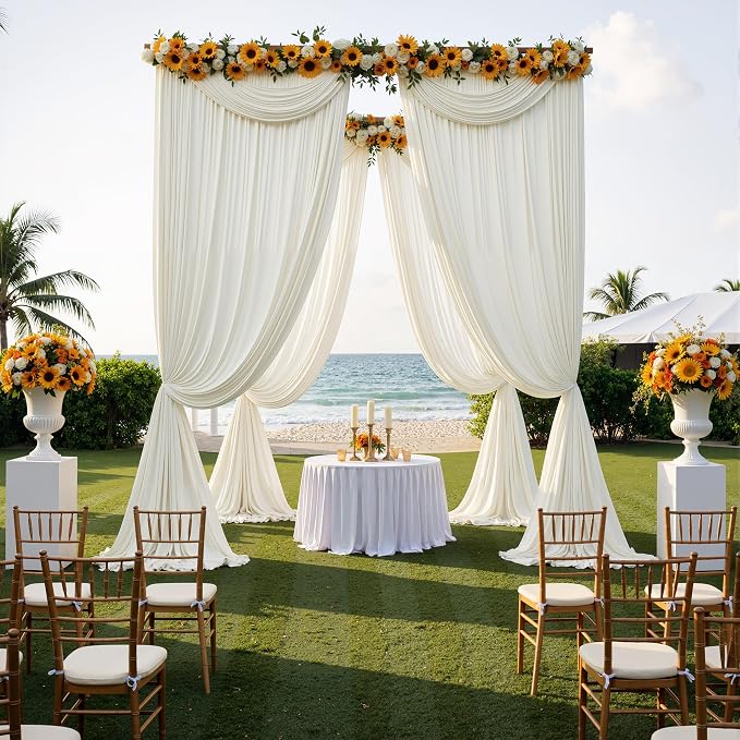 20ft x 15ft Ivory Backdrop Curtains - Image 6