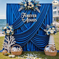 20ft x 12ft Wrinkle Free Royal Blue Backdrop Curtains by CO-AVE