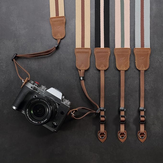 Padwa Lifestyle Beige Brown Stripe Camera Strap - Image 6