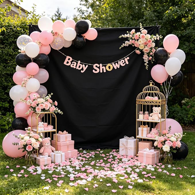 Black Photo Backdrop for Photoshoot, Photo Backdrop Curtain - Image 9