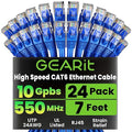 GEARit Cat 6 Ethernet Patch Cable 7 ft Blue, Cat 6 High Speed 24AWG 10Gbps RJ45 by GEARit