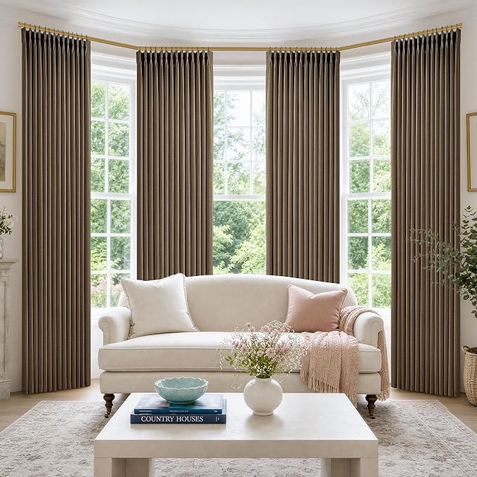 120 Inch Extra Long Dark Brown Curtains - Image 8