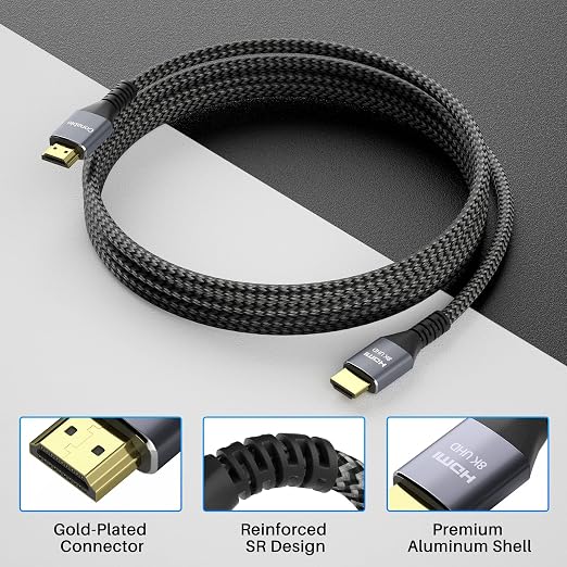 8K HDMI 2.1 Cable 5 FT, Real Certified 48Gbps Ultra High Speed HDMI® Cable - Image 2