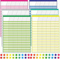 Youngever 6 Pack Multi-Color Laminated Dry Erase Incentive Chart by Youngever