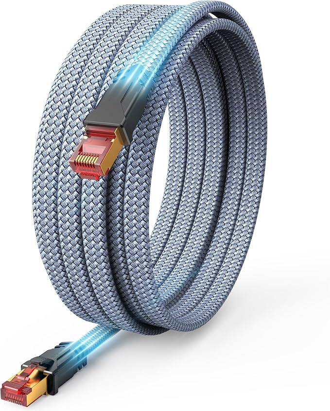 Snowkids Cat 8 Ethernet Cable 80 FT, Braided Heavy Duty High Speed by Snowkids