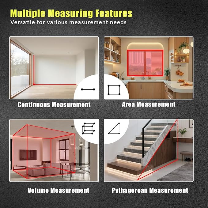 Laser Distance Measuring Tool, 70M/229ft Laser Measure, ±2mm Accuracy Laser - Image 6