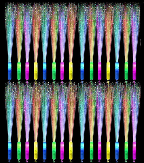 36 Pack Glow Sticks Light Up Fiber Optic Stick Glow Wands Bulk by NUDALA