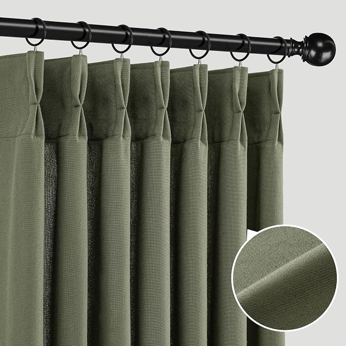 Memory Trained Pinch Pleated Curtains 96 Inches Long, Linen Pinch Pleat Sheer - Image 9